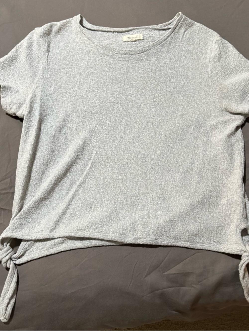 Madewell Light Blue Tie-Hem Short Sleeve Tee